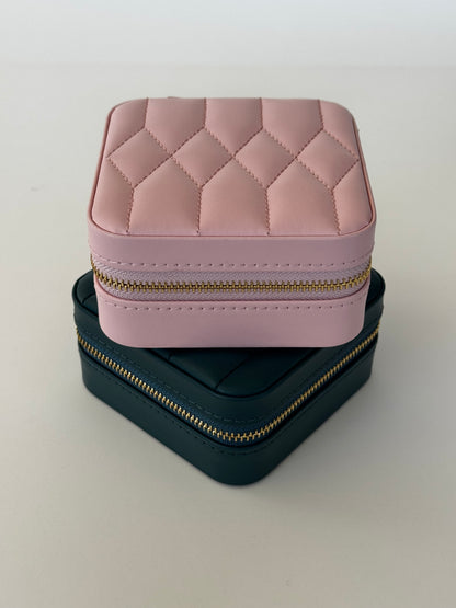 Portable double-layer zipper jewelry box