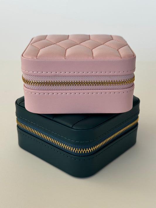 Portable double-layer zipper jewelry box