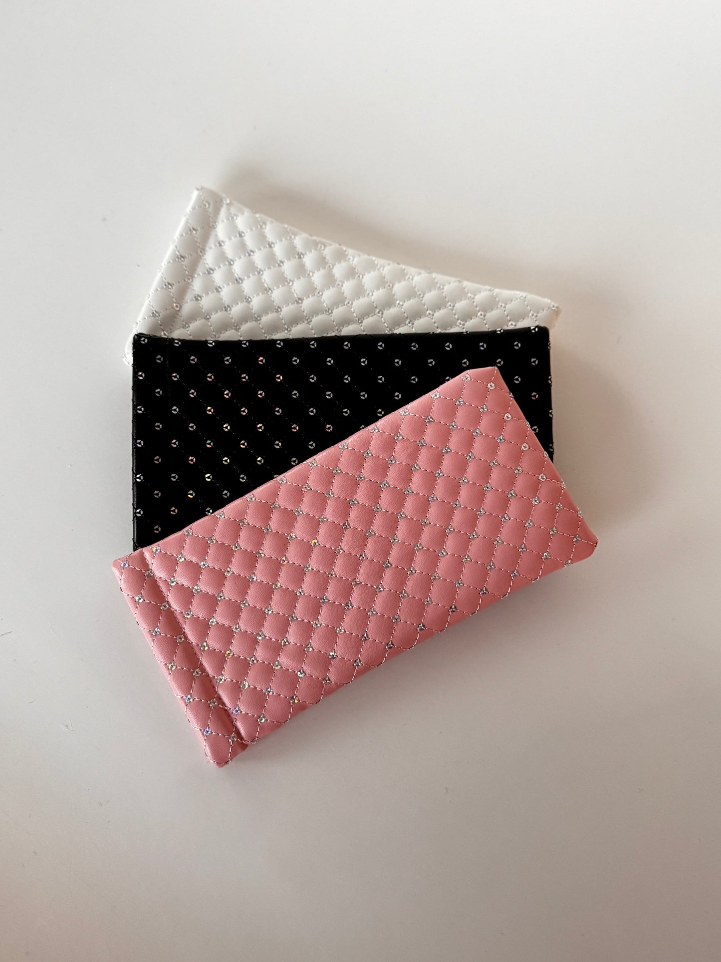 Diamond luxe quilted sunglasses case