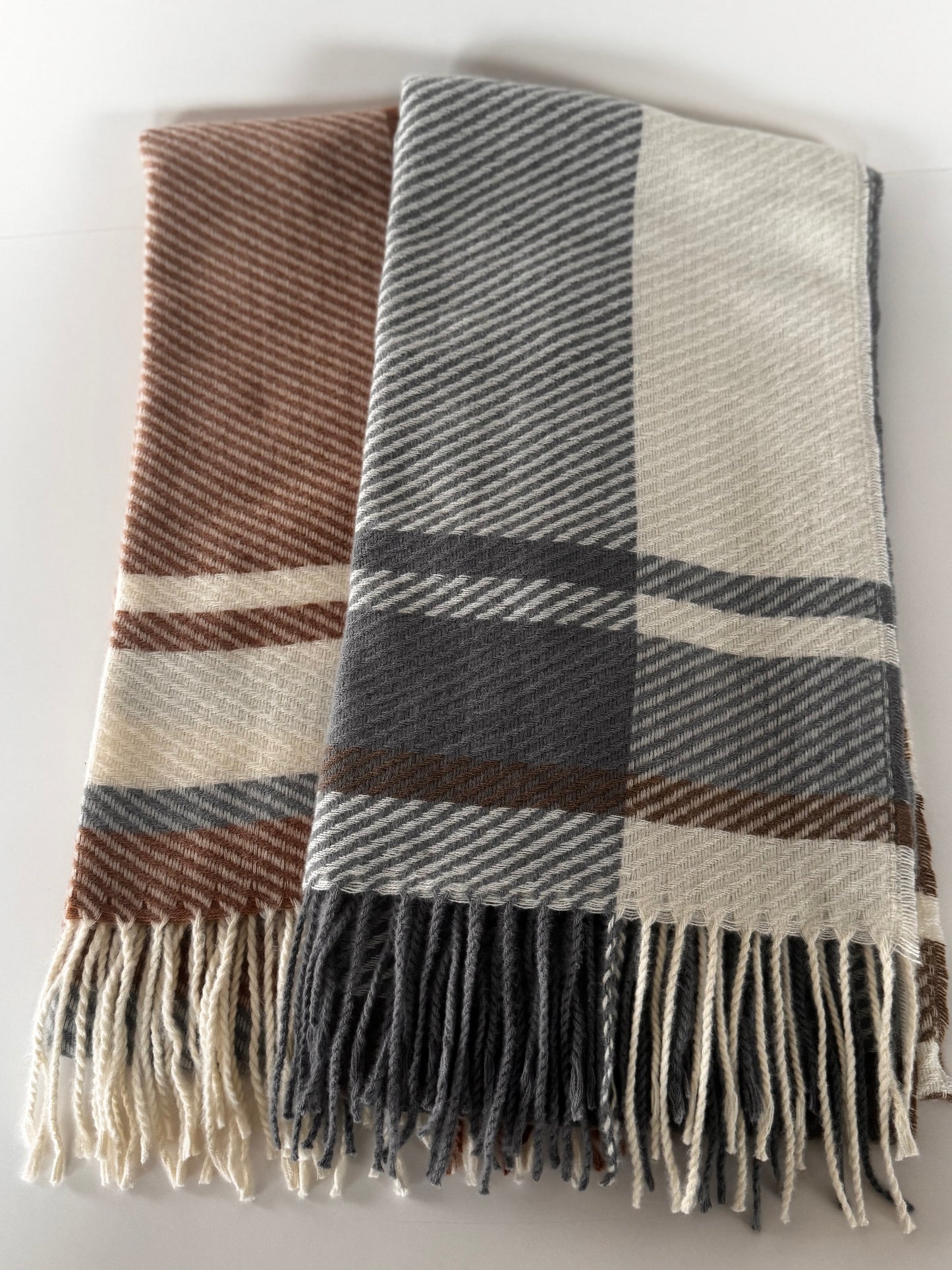 Double Coloured Plaid Scarf