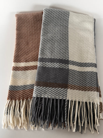 Double Coloured Plaid Scarf