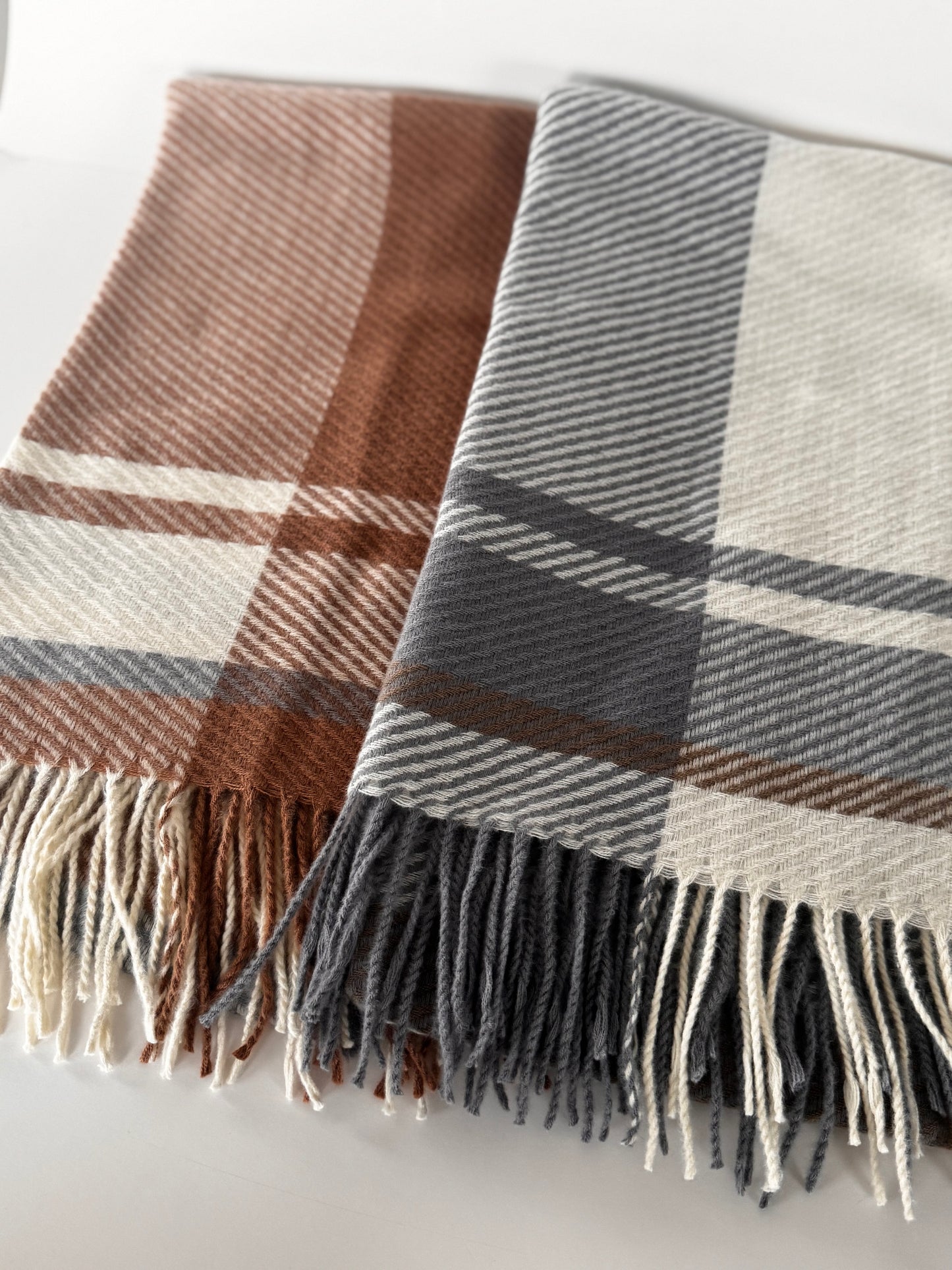 Double Coloured Plaid Scarf