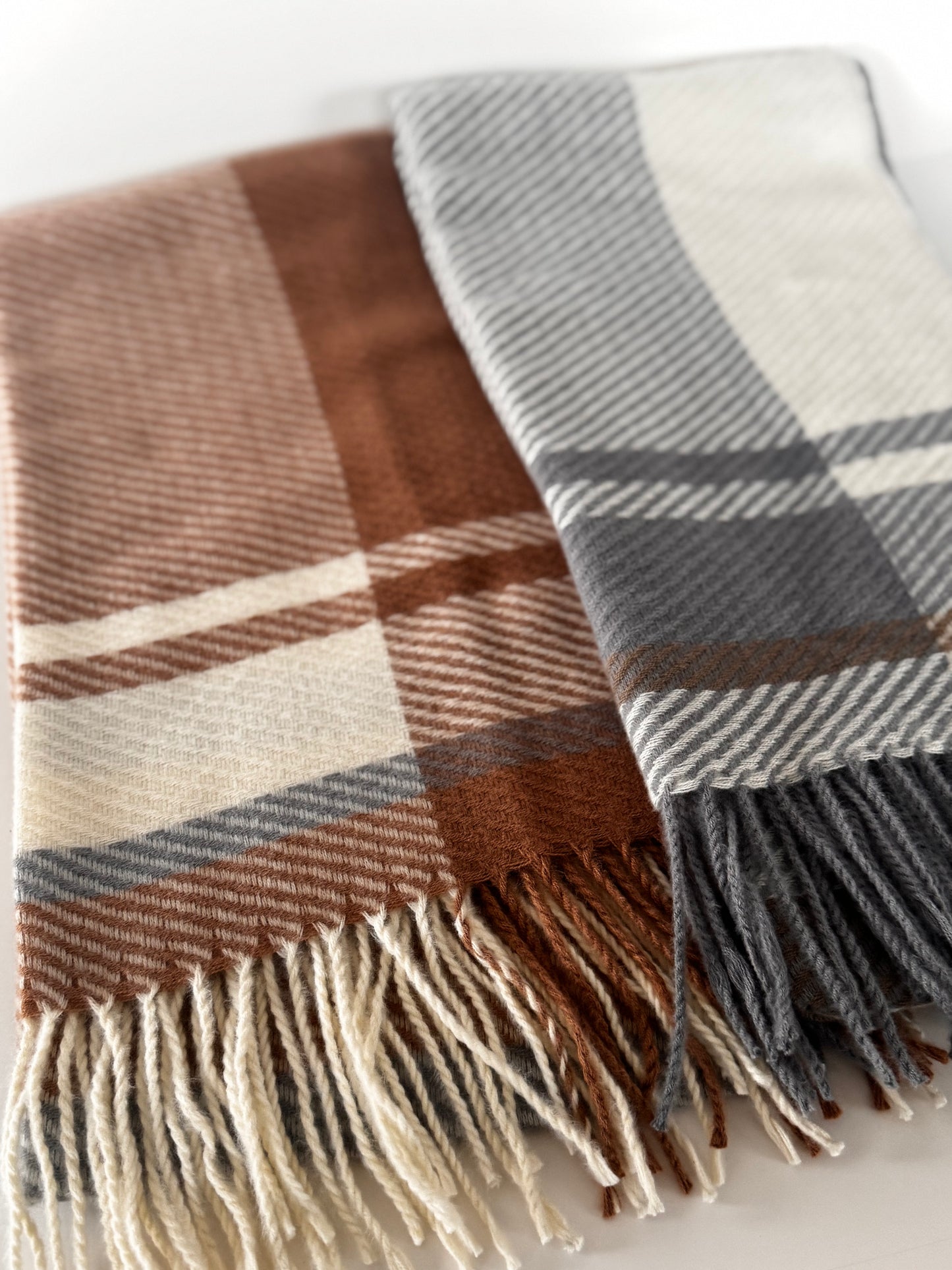 Double Coloured Plaid Scarf