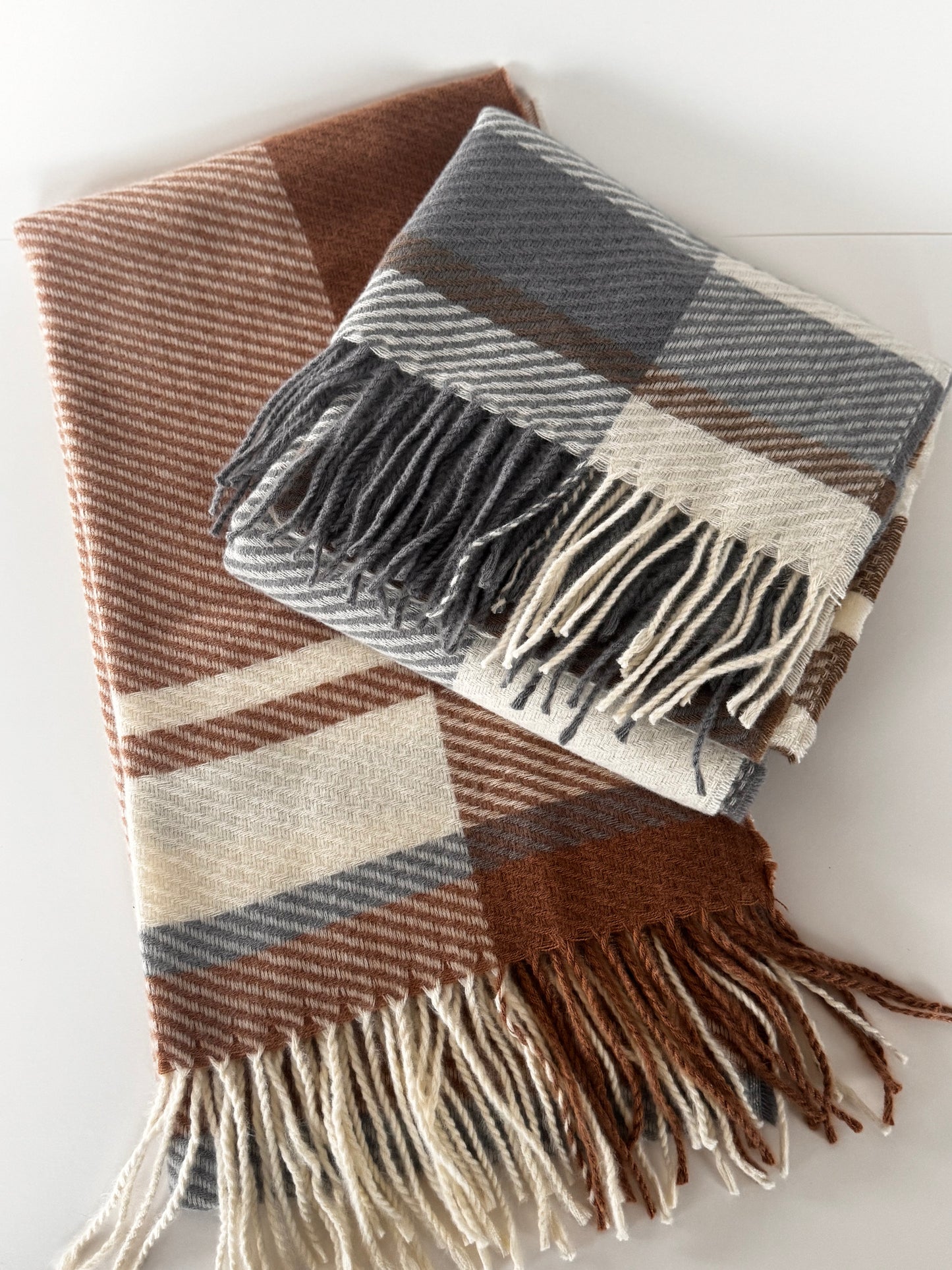 Double Coloured Plaid Scarf